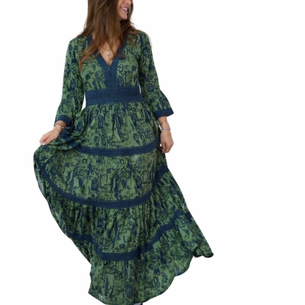 JUST DARVINY Aziza long dress Bayou Crocodile 🐊